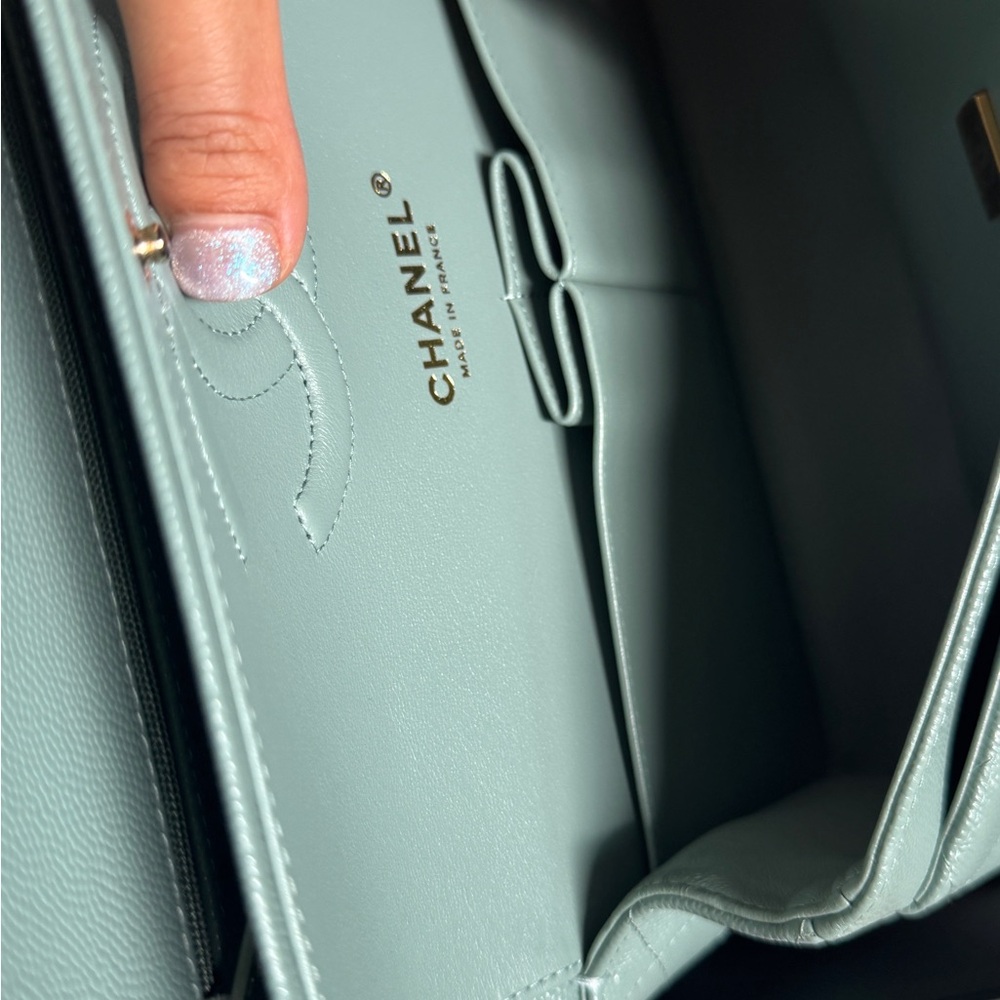Chanel Green Quilted Shoulder Bag with Silver Hardware - Picture 11 of 15